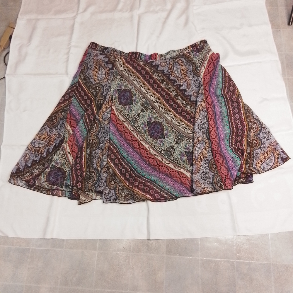 Lane Bryant colorful full skirt with elastic back waist 18/20 - Picture 3 of 6